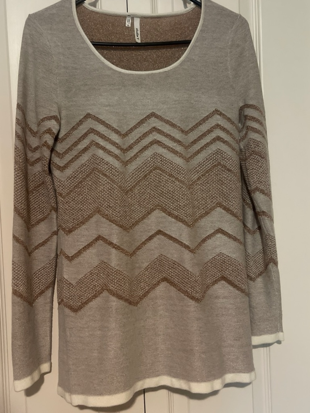 Studio Y Shimmery Rose Gold Knit Top